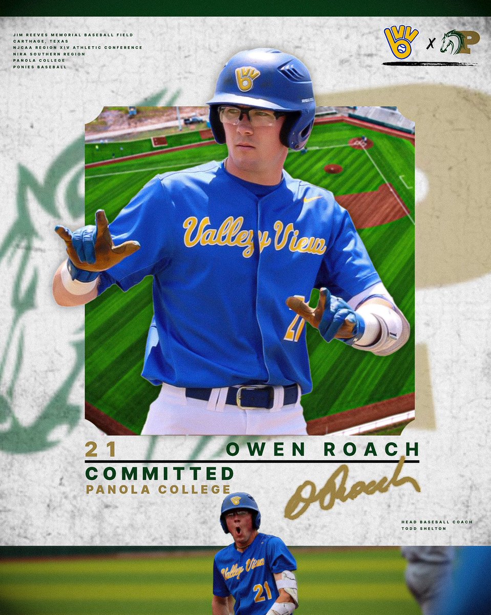 Valley View Blazer Baseball (@blazerhardball) on Twitter photo Senior-to-be <a href="/owen_roach21/">Owen Roach</a> has made a commitment to <a href="/PanolaBaseball/">Panola Baseball</a>! Congratulations Owen! The Pack is proud of you! #packfirst Senior-to-be <a href="/owen_roach21/">Owen Roach</a> has made a commitment to <a href="/PanolaBaseball/">Panola Baseball</a>! Congratulations Owen! The Pack is proud of you! #packfirst