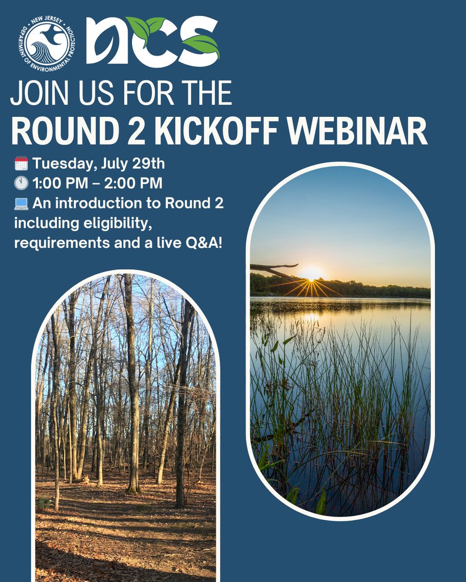 NewJerseyDEP's tweet image. There’s still time to get informed—don’t miss the final two public webinars where we’ll cover everything you need to know to apply.
Round 2 Kickoff | July 29th | 1:00 - 2:00 pm
Application Deep Dive | August 4th | 11:00 am - 12:00 pm
Plus, get inspired by checking out the Round…