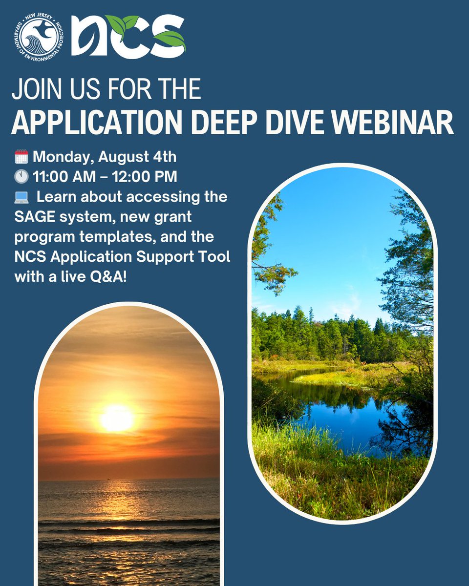 NewJerseyDEP's tweet image. There’s still time to get informed—don’t miss the final two public webinars where we’ll cover everything you need to know to apply.
Round 2 Kickoff | July 29th | 1:00 - 2:00 pm
Application Deep Dive | August 4th | 11:00 am - 12:00 pm
Plus, get inspired by checking out the Round…