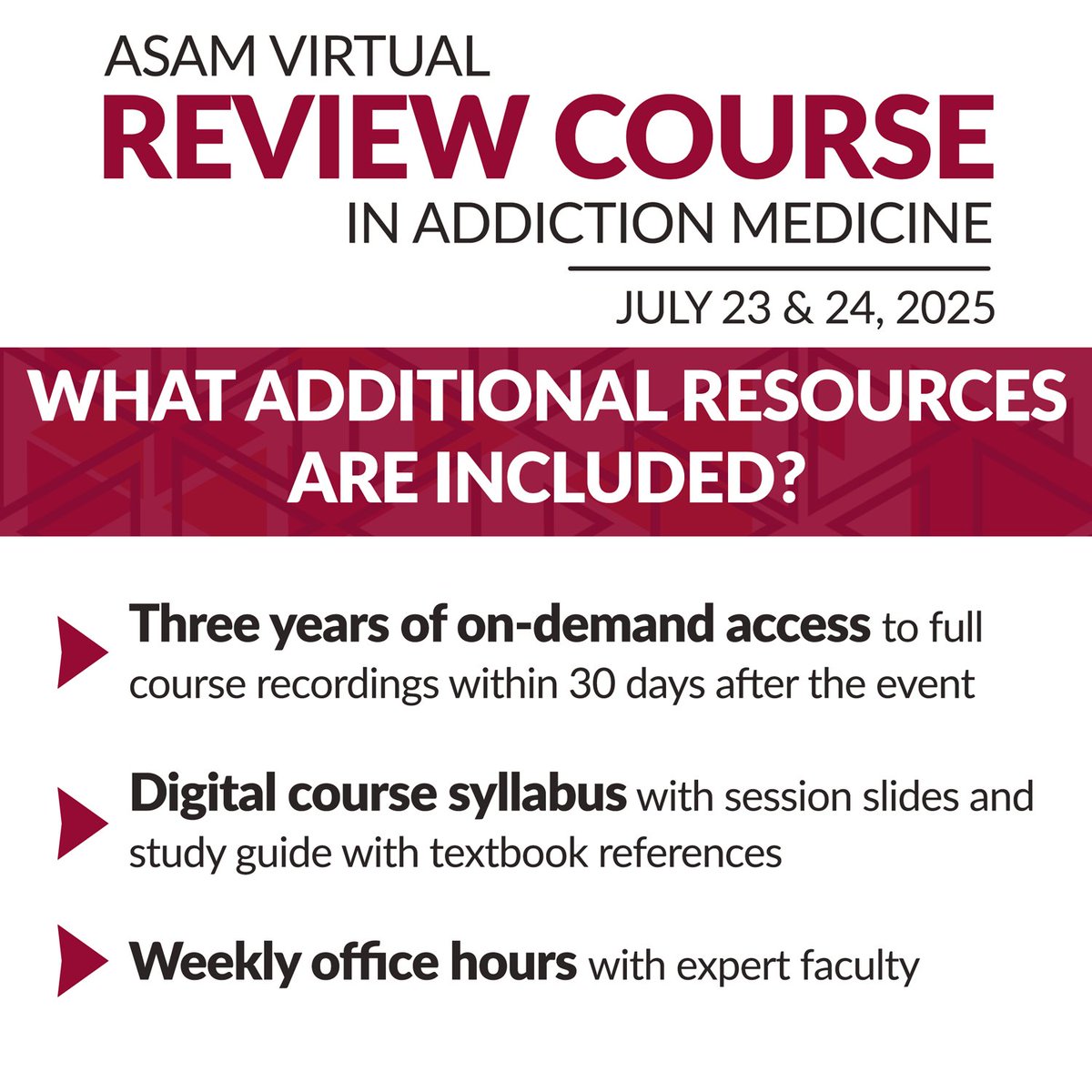 ASAMorg's tweet image. Less than ONE WEEK until this year's ASAM Virtual Review Course! 💻
Learn more and register now >> ow.ly/obV550WqiOM
#ASAM #ReviewCourse #AddictionMedicine #AddictionTreatment