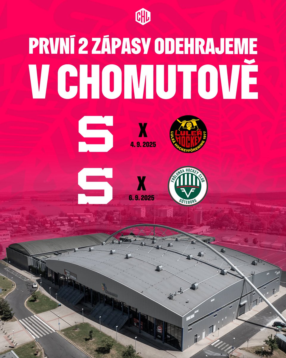 HCSpartaPraha's tweet image. 🚧 Kvůli dlouhodobě naplánovaným kulturním akcím O2 areny a zpožděnému zahájení rekonstrukce Sportovní haly Fortuna odehrajeme dvě utkání základní skupiny @championshockey v chomutovské Rocknet areně.
ℹ️ hcsparta.cz/ChomutovCHL