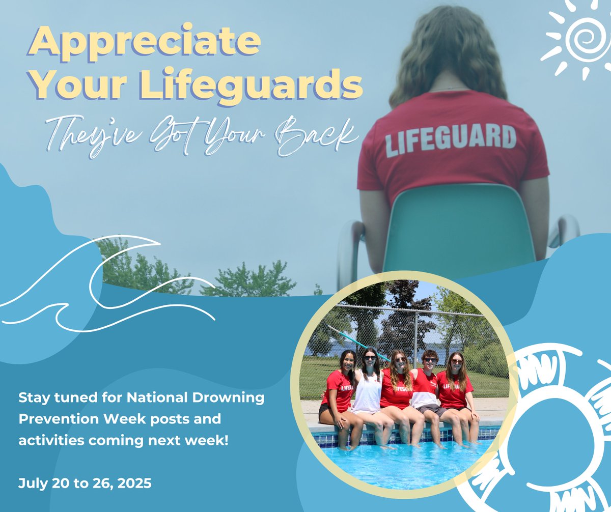 TwpofScugog's tweet image. Appreciate Your Lifeguards – They’ve Got Your Back!
Did you know all Birdseye Pool Lifeguards are Standard First Aid, CPR C and Lifesaving Society National Lifeguard certified?! Lifeguards are trained to be prepared to jump into action to keep you safe.
scugog.ca/swim