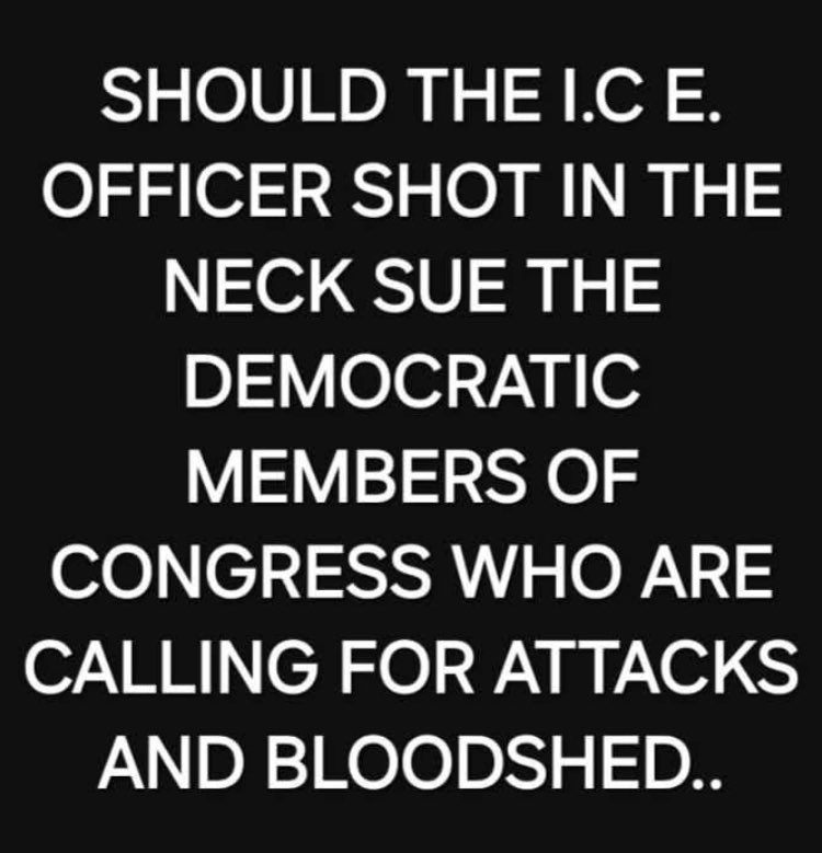 YES … I absolutely believe ICE Agents should sue members of Congress and members of the Senate in the state they were attacked, as well as the mayors and governors that call for the bloodshed of officers.