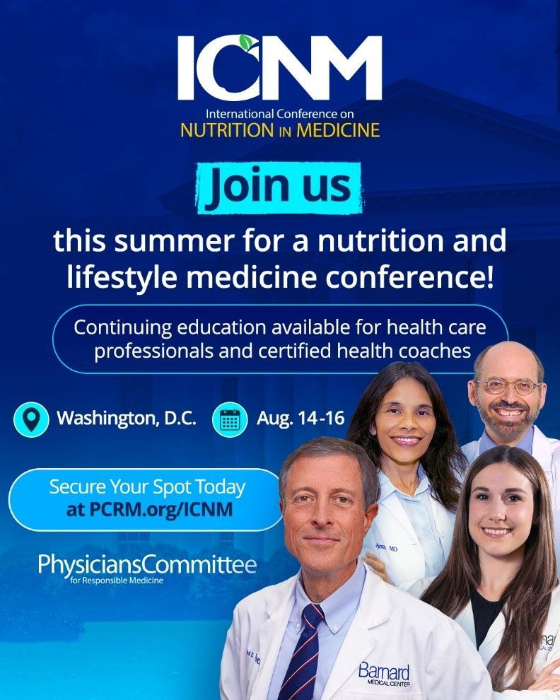 GWIntegrative's tweet image. Be part of the 2025 International Conference on Nutrition in Medicine this August 14–16, 2025, in Washington, D.C. Don’t miss the opportunity to learn from some of the top minds in nutrition and medicine like @DeanOrnish MD and more! Register today! pcrm.org/ICNM