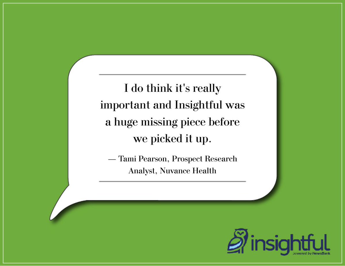 insightfulphila's tweet image. Is Insightful the missing puzzle piece for your development team? Schedule a customized demo to find out.

insightfulphilanthropy.com/testimonials

#prospectdevelopment #philanthropy #nonprofit #fundraising