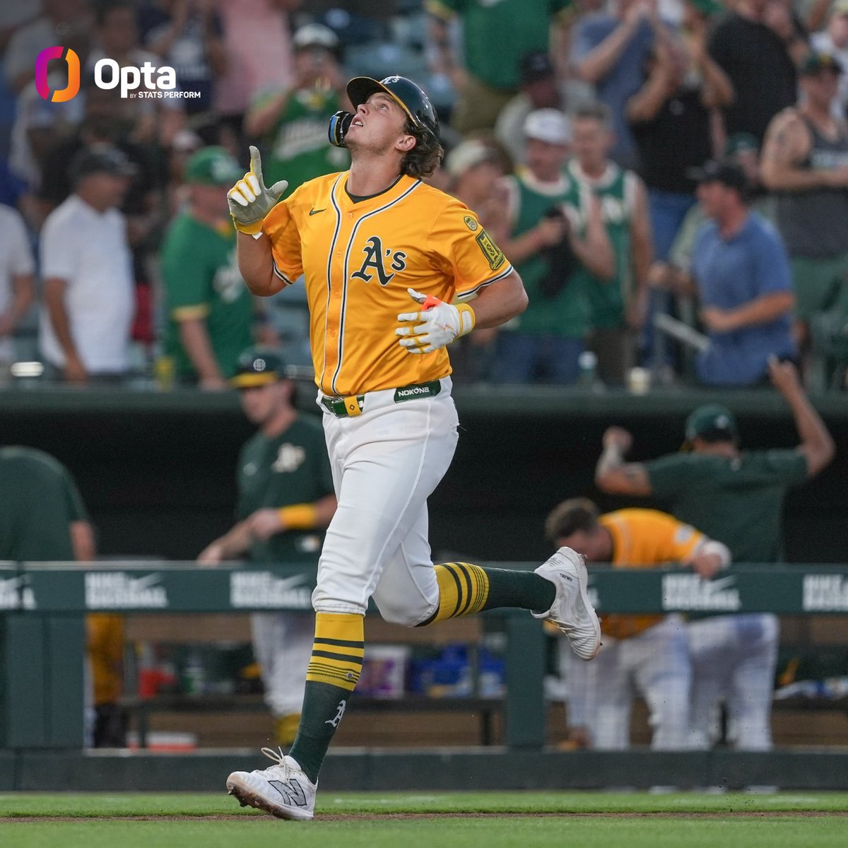 OptaSTATS's tweet image. Over his last 35 games, Nick Kurtz of the @Athletics has hit 16 home runs and driven in 38 runs.
The only other rookies in AL history to match those marks over a 35-game span are Mark McGwire (1987), Al Rosen (1950) and Rudy York (1937).