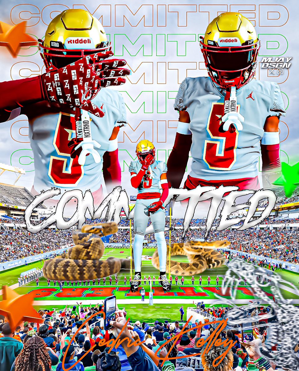 mjaydsgn's tweet image. BREAKING: Class of 2026 ATH Cedric Kelley (@cedkelley16) has Committed to FAMU, he tells me
The 5’9 160 ATH from Atlanta, GA chose the Rattlers over Austin Peay, West Georgia, and Buffalo
“1of1, I’m home! FangsUp🐍”