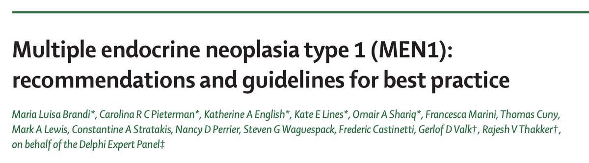 HalletJulie's tweet image. 🆕MEN-1 recommendations - screening &amp; management of PTH, pituitary &amp; #NETs
🔑for duo/pan-NETs
✔️initial SSTR-PET in all
✔️&lt;2cm and &lt;1mm growth 👉🏻observe q 1-2 yrs
✔️no routine eus
Consider genetic testing🧬 if new PanNETs &lt;40 yo👉🏻is it realistic?
🔗sciencedirect.com/science/articl…