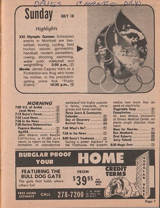 ChicagoTVGuides's tweet image. #OTD in 1976
⭐️ Nadia Comaneci scores first perfect 10 ⭐️
Sonny and Cher, Ellery Queen, People to People, Kojak, McCloud, "In Harm's Way", Bronk, more...
Chicago Sun-Times TV Prevue. July 18, 1976