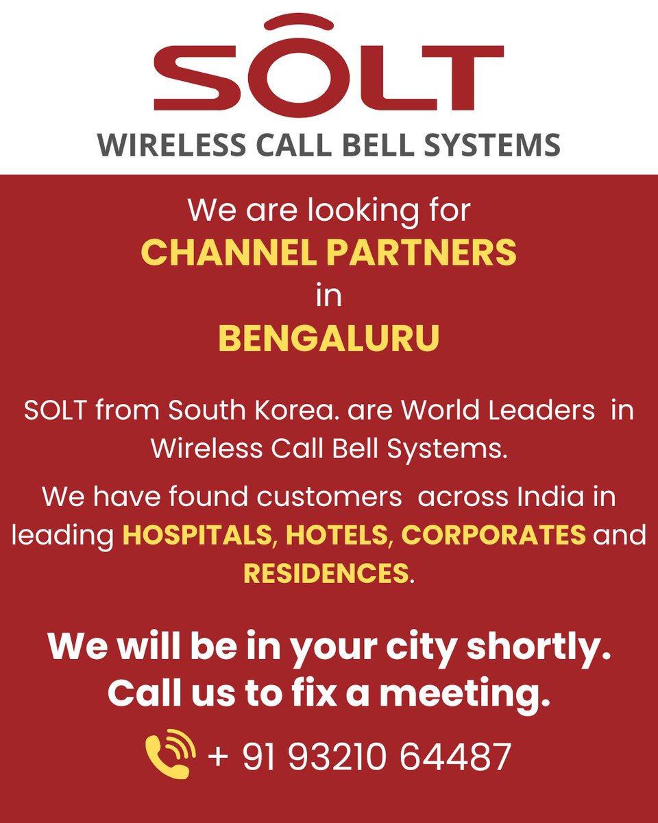 rinconindia's tweet photo. Transform spaces—from bedside in #hospitals to table service—SOLT’s #WirelessCallSystem offers instant alerts. Partner with us in #Bengaluru.
📞93210 64487
#NurseCallSystem #HospitalTech #RestaurantTech #Bangalore #HealthTechIndia #SchoolSafety #SmartBuildings #LuxuryLiving https://t.co/FjUCZD9Egd