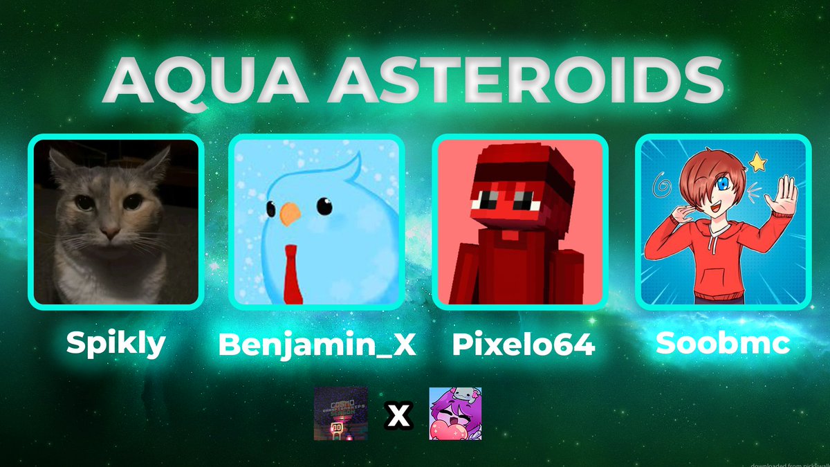 CrystAxol (@crystaxol) on Twitter photo 🔵 ANUNCIANDO AQUA ASTEROIDS 🔵
<a href="/Spikly11/">Spikly</a>
<a href="/Beniamin_X/">Benjamin X</a>
<a href="/Pixelo64/">Pixelo</a>
<a href="/SoobMiCanal/">SoobMc #ProyectSB</a>
Miralos competir este Domingo 20 de Julio a las 9pm España! 🔵 ANUNCIANDO AQUA ASTEROIDS 🔵
<a href="/Spikly11/">Spikly</a>
<a href="/Beniamin_X/">Benjamin X</a>
<a href="/Pixelo64/">Pixelo</a>
<a href="/SoobMiCanal/">SoobMc #ProyectSB</a>
Miralos competir este Domingo 20 de Julio a las 9pm España!