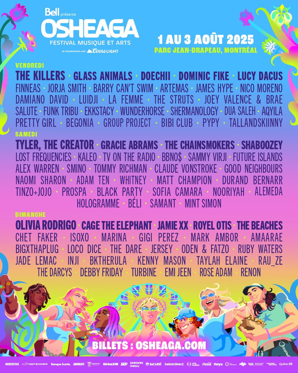osheaga's tweet image. Voici toute l’info nécessaire pour organiser votre horaire OSHEAGA : votre programmation 2025, vos horaires par jour présentés par @CPAquebec et votre application mobile préférée 🎶🌼
Nouvel ajout à l’horaire : Luidji se joint à nous le vendredi 🩵
Pour des raisons hors de…