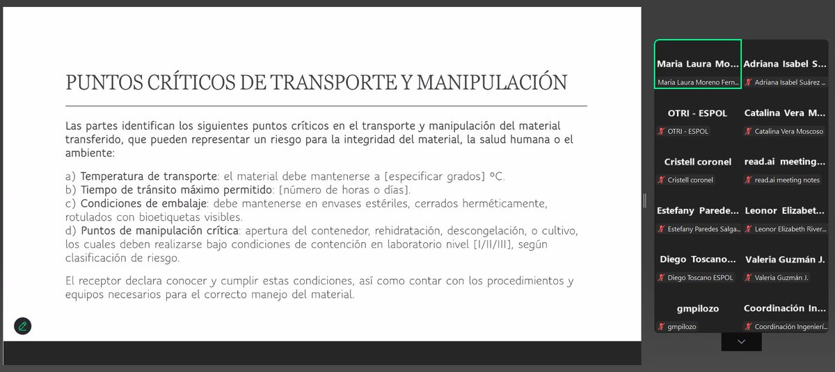 🌟¡Cerramos con éxito nuestro ciclo de Webinars sobre la Política de PI y TT de ESPOL!

🧪En esta última sesión abordamos la gestión ética y legal de muestras y resultados de investigación: consentimiento informado, uso de ATM y más.

📸 Algunos momentos:

#IniciativasOTRI
