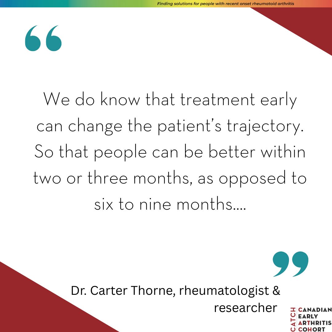 Did you catch Learning #2 in our Top 15 series? In this video, Dr. Carter Thorne speaks about how early diagnosis and treatment makes a huge different in the lives of people with #RheumatoidArthritis (RA). Watch the video here: buff.ly/laWlGXN 

How long did it take you