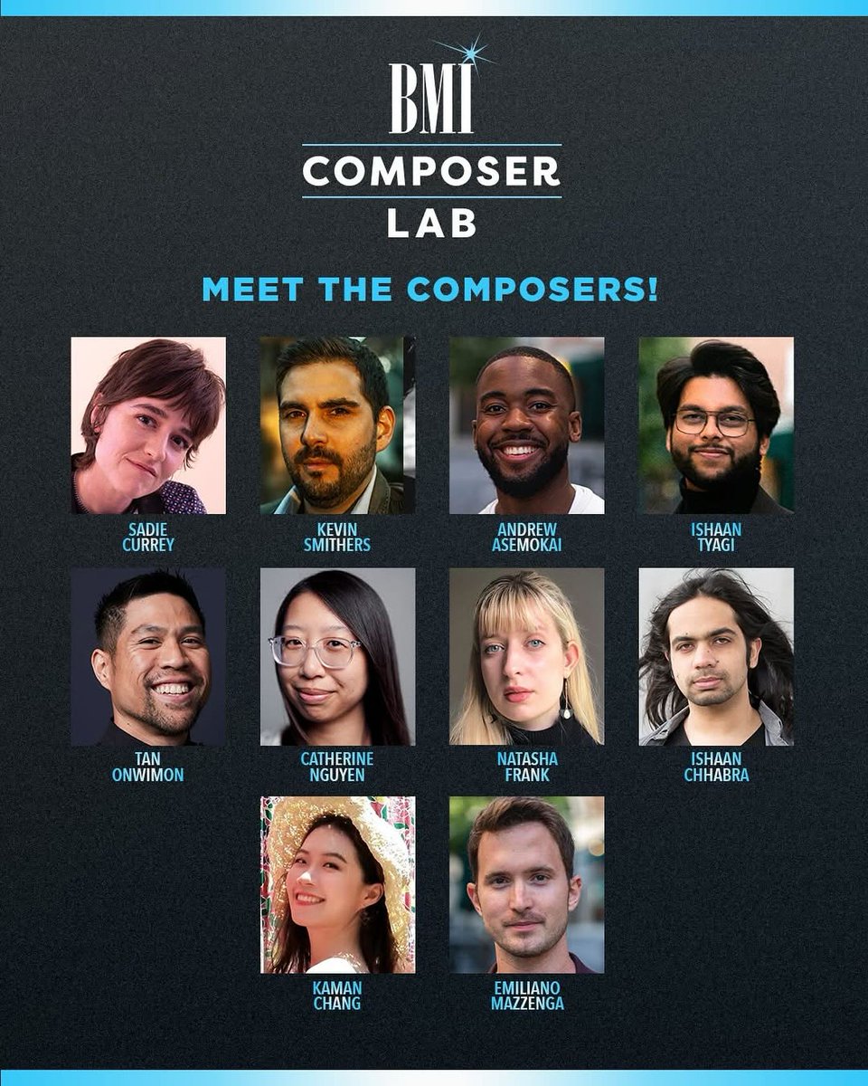 An absolute honor to be selected for the inaugural @BMI Composer Lab - among a powerhouse group of inspiring, forward-thinking composers in film &amp; TV scoring.

Thanks to <a href="/bmi/">Broadcast Music Inc.</a> , Peter Golub &amp; Tracy McKnight for the opportunity!

#BMIComposerLab