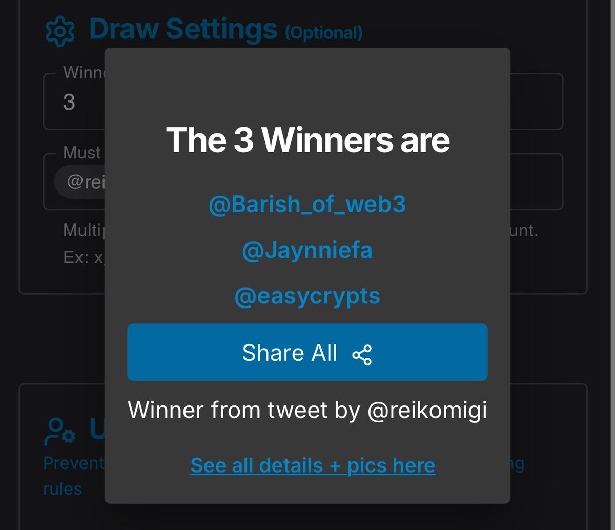 Winners 🏆 
<a href="/Barish_of_web3/">Barish_of_web3</a> <a href="/Jaynniefa/">Jennifer 🧸 🎀</a> <a href="/easycrypts/">Abiodun victor ✳️ 🔺🦍</a>