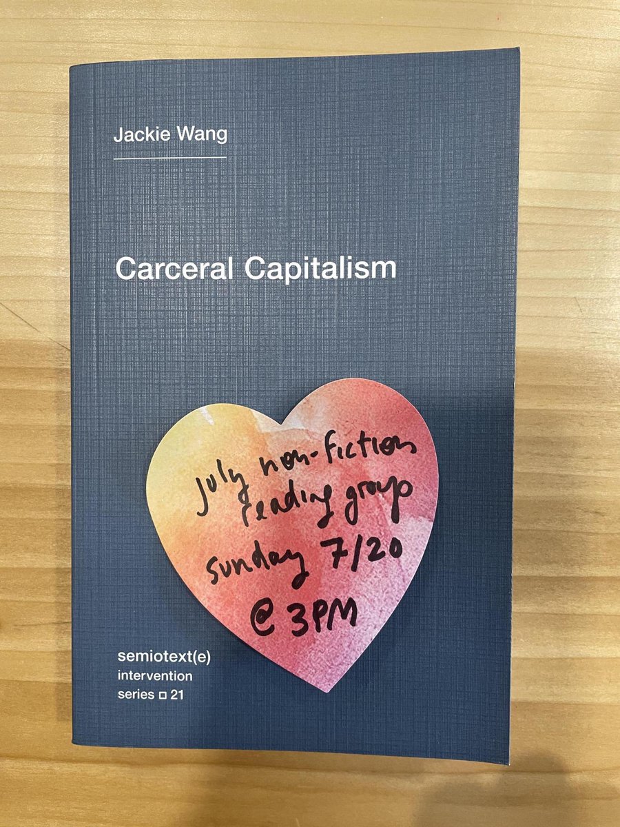 SustainableCntr's tweet image. This Sunday, @BloomingtonDSA, Care Not Cages, and @redbudbooks are cohosting a discussion of Jackie Wang’s Carceral Capitalism! At Redbud, 408 w Kirkwood.