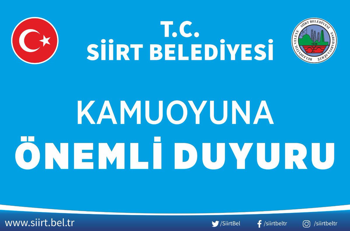 Değerli Hemşehrilerimiz,

Siirt - Şirvan Karayolu üzeri, Doluharman Köyü Su Arıtma Tesisi mevkisinde saat 18:00 sıralarında Hizan (Kezer) su isale hattında meydana gelen arıza nedeniyle, kent genelinde 7-8 saatlik su kesintisi yaşanması öngörülmektedir.

Arızanın öngörülenden