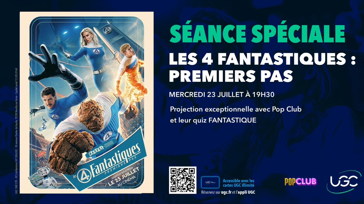 Nanix95's tweet image. 🚨ANNONCE🚨
Pour la sortie tant attendue de #TheFantasticFourFirstSteps au cinéma, PopClub anime une séance spéciale en collaboration avec @UGCcinemas !
🫵👉RDV mercredi 23 juillet à 19h30 à l’UGC CinéCité pour un quizz… FANTASTIQUE
Stay tuned… une autre annonce arrive😉⏳