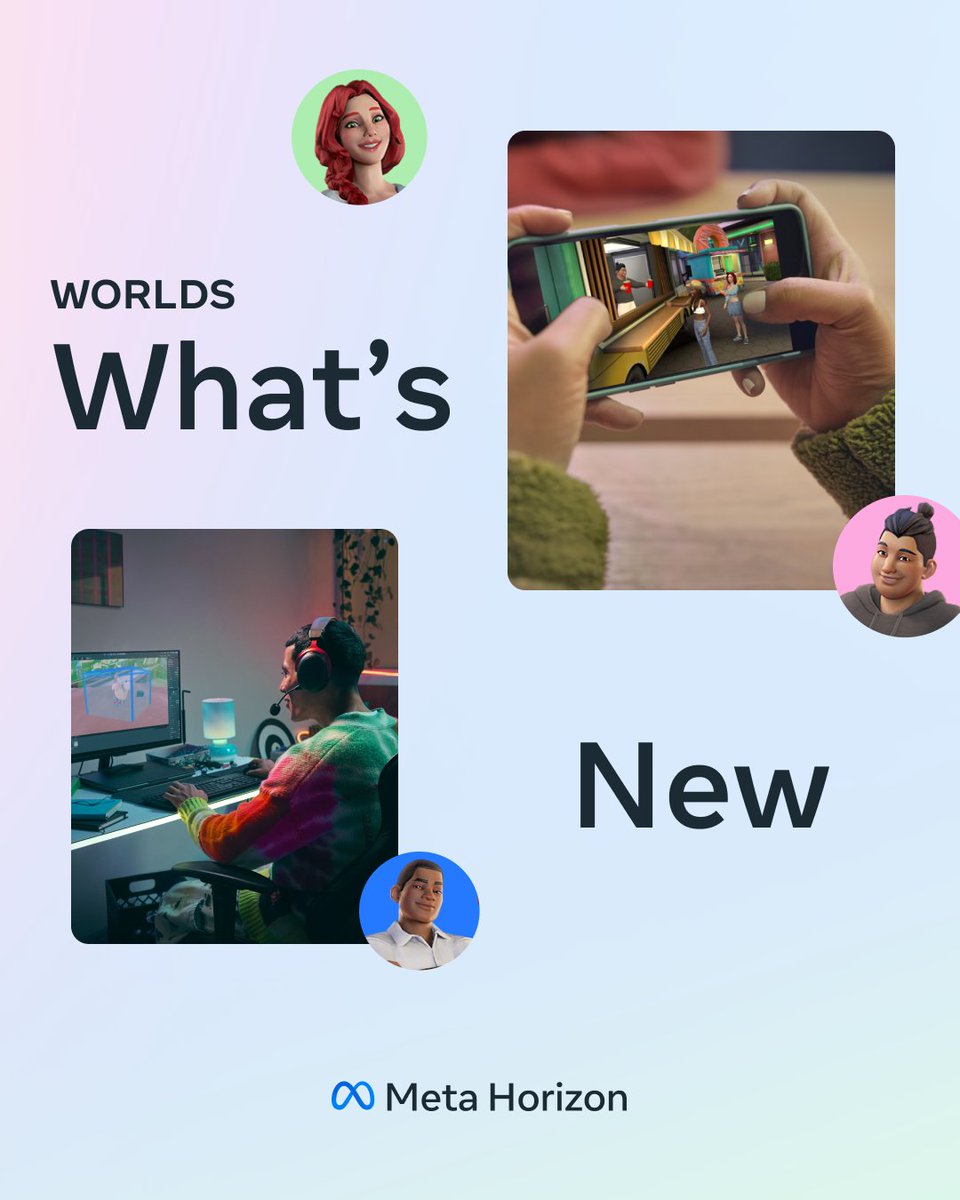 MetaHorizonDevs's tweet image. Check out what's new in Worlds with v223:
🏪 Improved Shop & Inventory Features: Now you have more control over the visibility of in-world shops and items.
🔊 Audio Preview: Listen to audio clips directly from your asset library.
🔎 Get the details: bit.ly/4m195WP
