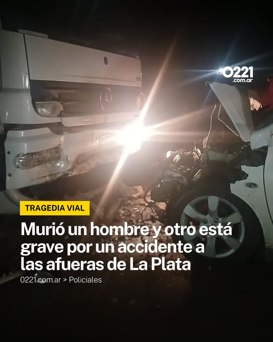 0221comar's tweet image. CHOQUE FATAL EN RUTA 36 🚗 Un hombre murió y otro quedó herido tras un brutal accidente en #Poblet, a la altura del kilómetro 71,5 de la #Ruta36, cuando el auto en el que viajaban chocó contra un camión detenido en contramano.

🛻 La víctima fue identificada como