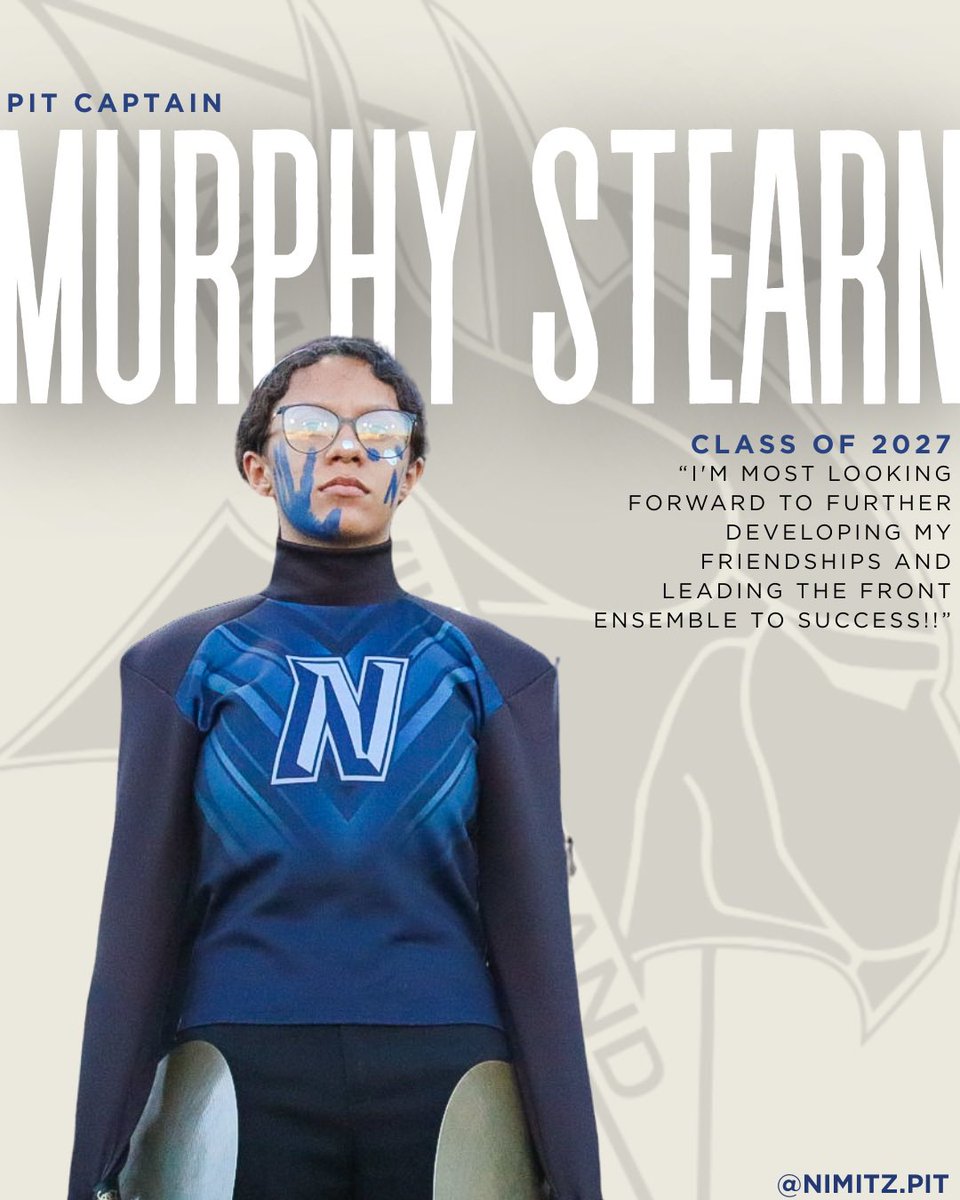 LEADERSHIP SPOTLIGHT: It’s time to meet the 2025-2026 Leadership Team. Meet Murphy, our Pit Captain! We are excited for you to lead and serve the Nimitz Band this year!

#nimitznation #nimitzvikingband #ALLN #IISDexcellenceinaction #nightfever2025