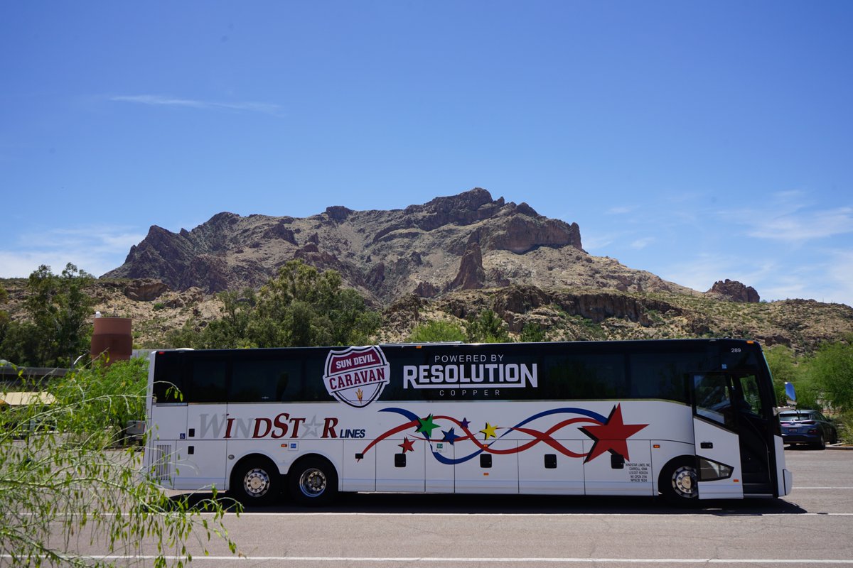 TheSunDevils's tweet image. The Sun Devil Caravan, presented by @resolutioncu, rolled into Superior, AZ this summer with plenty of Sun Devil pride! Grateful to @WindstarLines for keeping our journey smooth and safe as we connected with communities that embody the heart of Arizona.