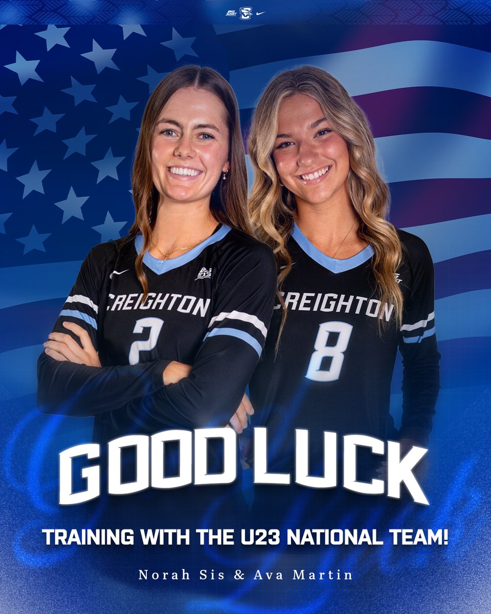 CreightonVB's tweet image. Good luck to our very own Ava Martin and Norah Sis training with USA Volleyball's U23 National Team!
📰 gocreighton.com/news/2025/5/19…
#GoJays
