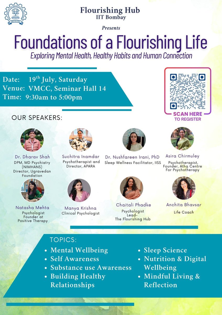 Happy to be a part of the IIT Flourishing Hub workshops tomorrow. More power to such wonderful initiatives.