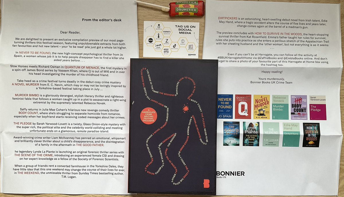 Lindahill50Hill's tweet image. The book extracts in this #BBUKHarrogateAtHome exclusive sampler look stunning.
Thank you very much @bonnierbooks_uk @emblabooks @ZaffreBooks @HollyMilnesHM