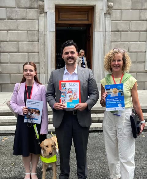 FeachIreland's tweet image. It was great to meet up with @BarryHeneghan2 with our advocacy officer Sarah McGowan at the Oireactas to discuss Féach and what we do. We look forward to working with him on the lack of adequate Orientation &amp;amp; Mobility training &amp;amp; suitable Summer Provision offerings.
