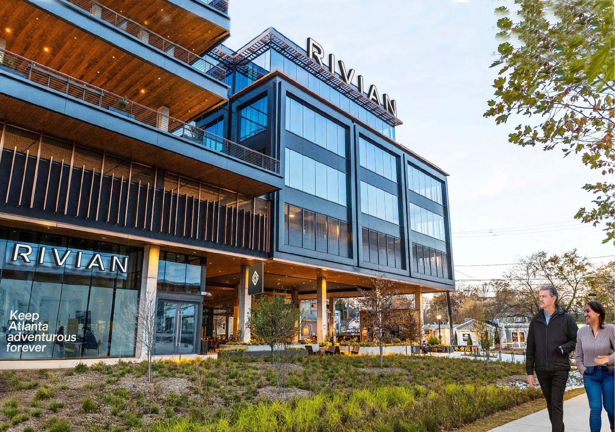 RivianUpdates's tweet image. Rivian is opening an East Coast HQ in Atlanta by late 2025. Called Rivian Commons, it’ll will act as a office/hub for the GA plant, and serve as a community space. It’s located on the Atlanta Beltline, a 22 mile trail connecting shops and neighborhoods.
~500 employees expected.…