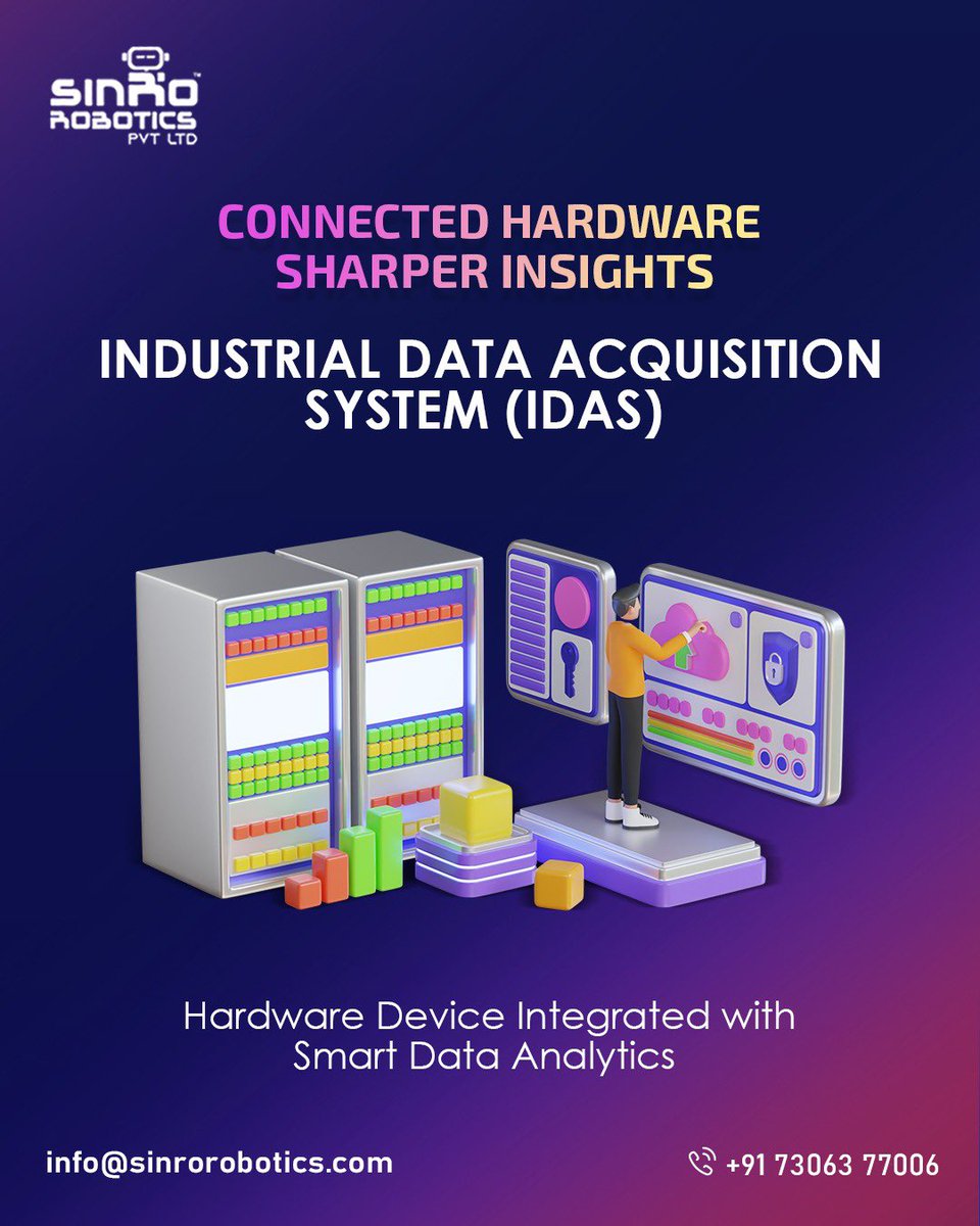 SinroRobotics's tweet image. Introducing IDAS – Industrial Data Acquisition System by SinroRobotics!
Capture real-time data from machines & sensors, enable predictive maintenance, and drive Industry 4.0 transformation.
Smart insights. Smarter industries.
#IDAS #IIoT #Industry40 #Automation