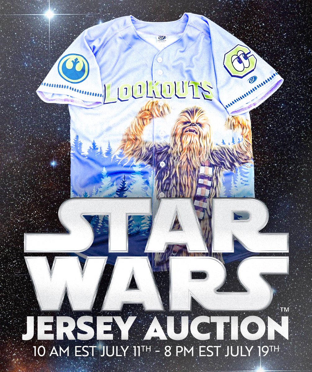 ChattLookouts's tweet image. 🚨LAST DAY TO BID🚨
Our game-worn, autographed Star Wars Jersey Auction ends at 8:00 PM EST.
Bid here: tinyurl.com/5e4tvt9x