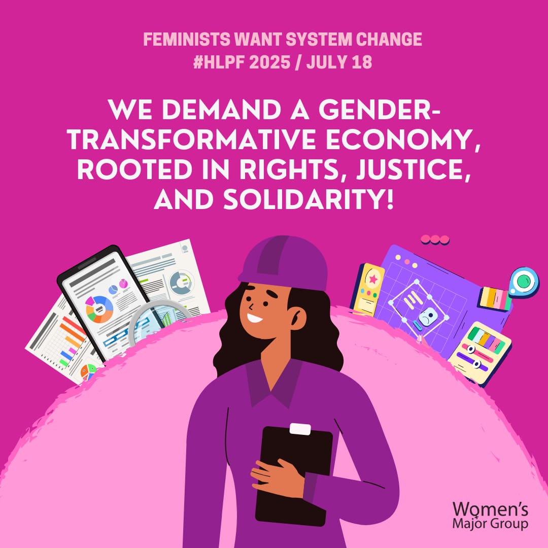 The picture says it all. Gender inequality is no accident. It is evidence that existing economic &amp; social systems are working better for some than others. Different, feminist futures are possible.
#HLPF2025 #FeministsWantSystemsChange
<a href="/Women_Rio20/">Women's Major Group</a> <a href="/UN_Women/">UN Women</a> <a href="/UNDESA/">UN DESA</a> <a href="/UNFPA/">UNFPA</a> <a href="/ilo/">International Labour Organization</a>