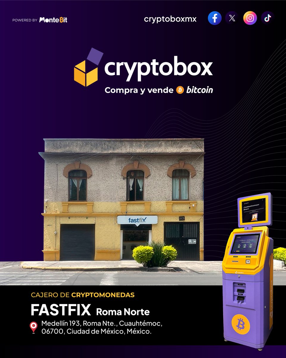 RayyoApp's tweet image. ¡Te esperamos en FASTFIX, Roma Norte!
Compra y vende #bitcoin con ayuda de tu RAYYO App ⚡️
#btc #bitcoinnews #bitcoinnews #BTM #ATM #CDMX #romanorte #criptomonedas