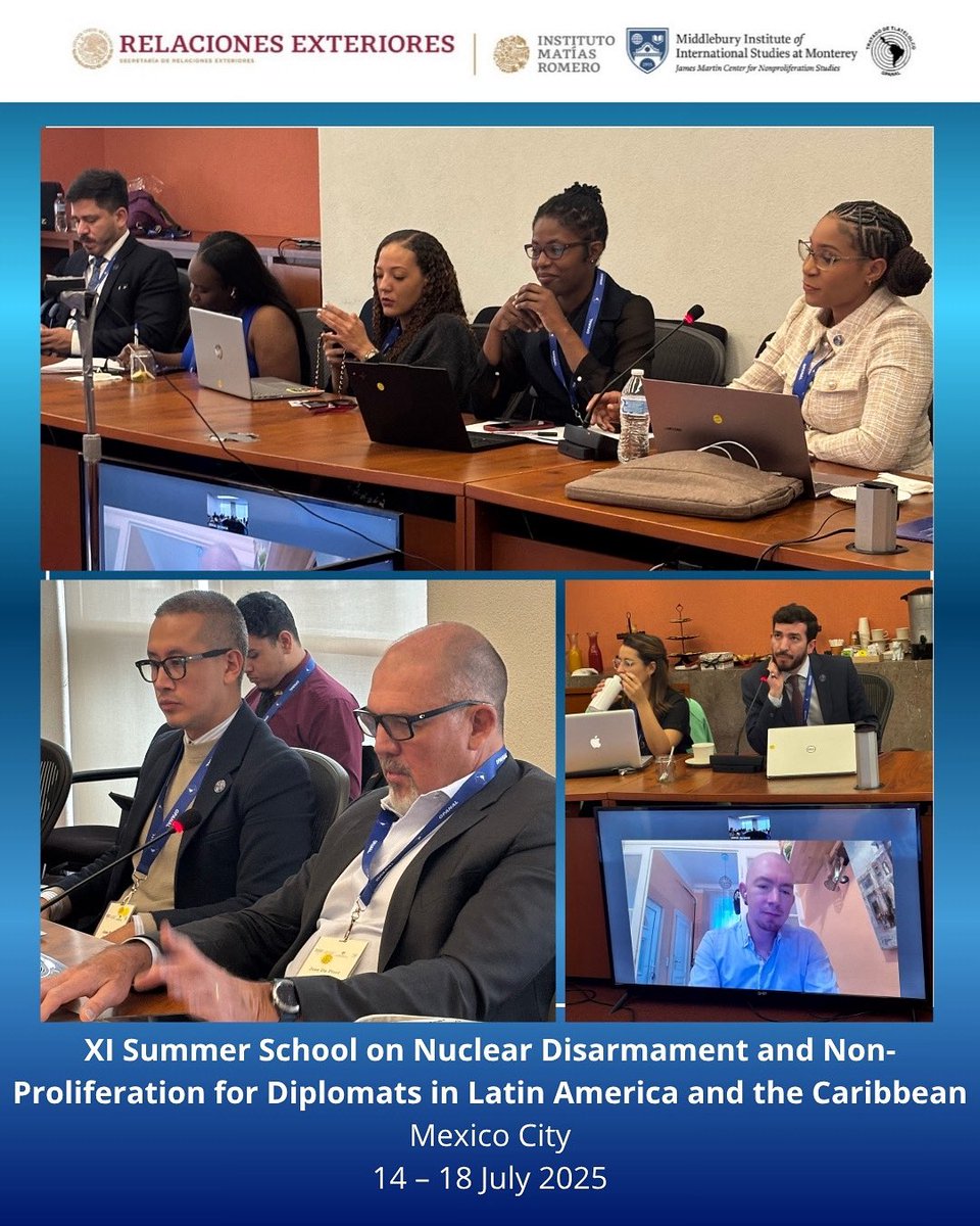 OPANAL's tweet image. Day 5 #SummerSchool 

🌀The DPRK’s nuclear program🌀

Moderator: Alain Ponce, Research and Communication Officer, OPANAL

🔹Noah Mayhew, Senior Research Associate, VCDNP