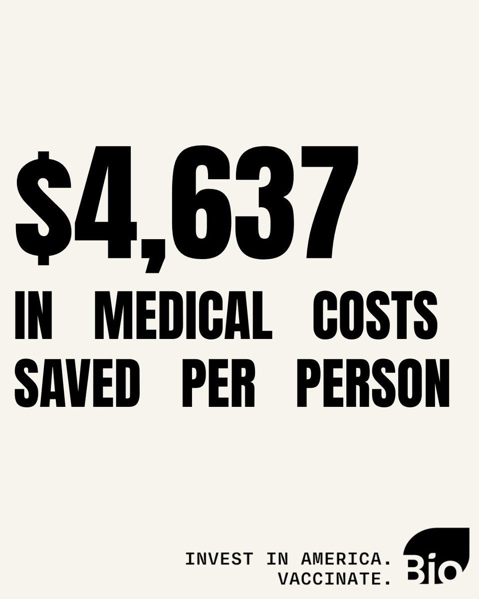 IAmBiotech's tweet image. Fully vaccinating individuals saves an estimated $4,637 in medical costs per person. Learn more about the critical role immunization plays in protecting our communities and economy: whywevaccinate.org #WhyWeVaccinate