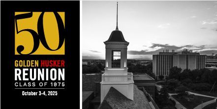 NebraskaAlumni's tweet image. Calling all members of the Class of 1975! You’re invited to come back to campus this October for the Golden Husker Reunion.
🔗 go.unl.edu/goldenhuskerre…