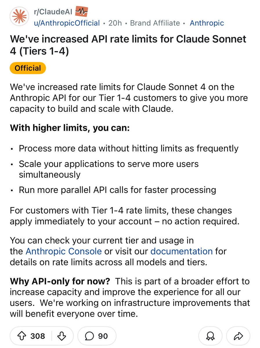 Increased API rate limits is always good news!