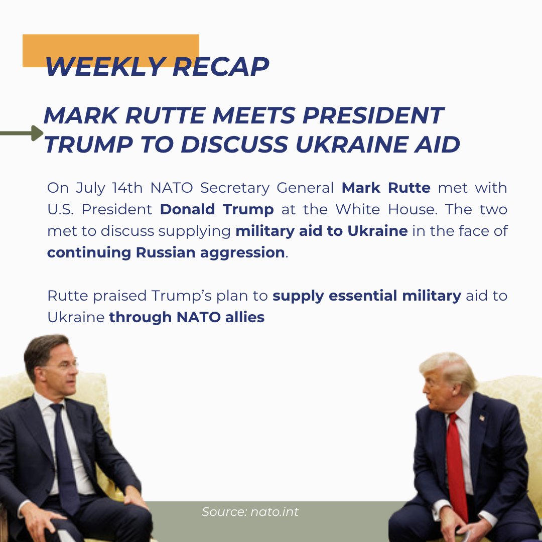 NATOFoundation's tweet image. This week in NATO:
🔷 NATO Allies agree on the 2026-2030 Common Funding Resource Plan
🔷 Second round of NATO backed drone competition takes place in USA
🔷 Mark Rutte meets President Trump to discuss Ukraine aid
Follow us for the latest updates on global security and NATO