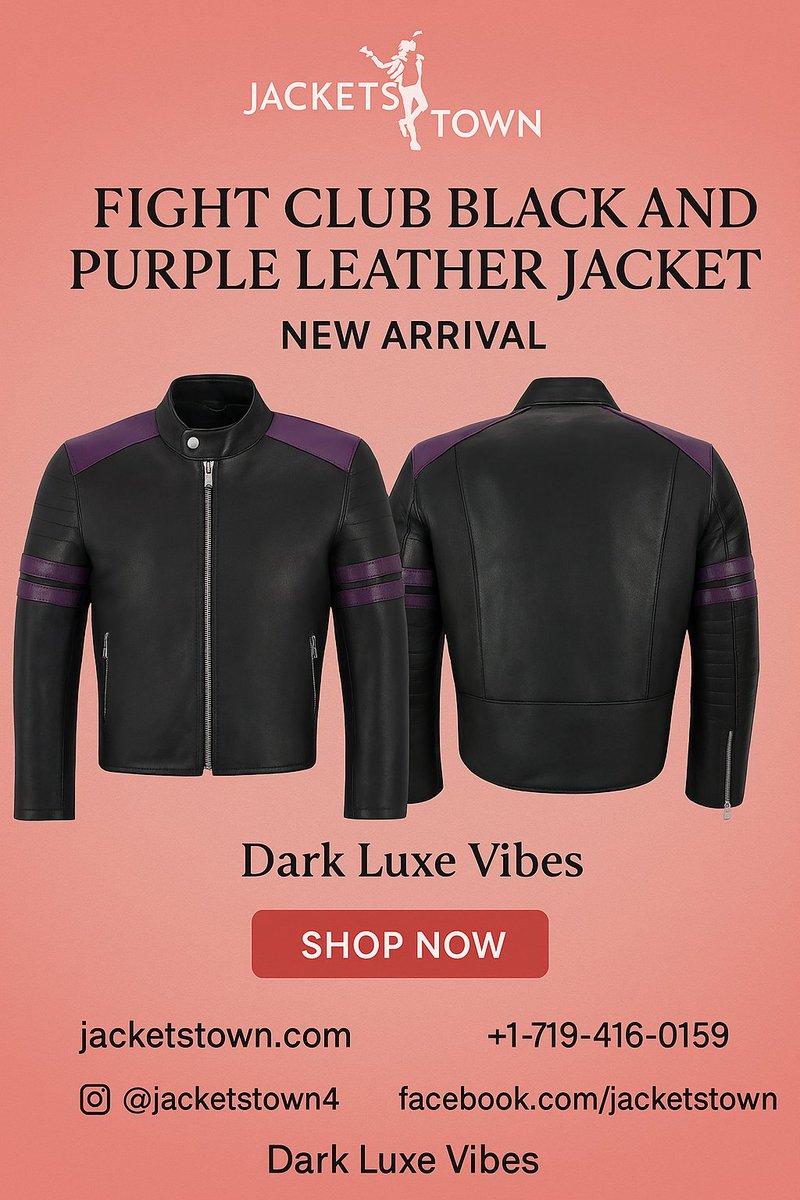 Jacketstown1's tweet image. The Black and Purple Leather Jacket is a fearless mix of edge and color. 

With sleek lines, premium leather, and standout contrast, it's made for those who walk in with presence - and leave a lasting impression.

Shop now and own the bold.

jacketstown.com/product/fight-…

#jacketstown