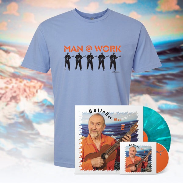 ColinHay's tweet image. Colin’s new album "Man @ Work Volume 2" is out now! ⚠️
To celebrate the release, Colin & @CompassRecords have released a limited run of bundles including a T-Shirt & your choice of a SIGNED Limited Edition ‘Aqua Blue’ Swirl LP or CD!
Stream/purchase now: found.ee/ManAtWorkVol2