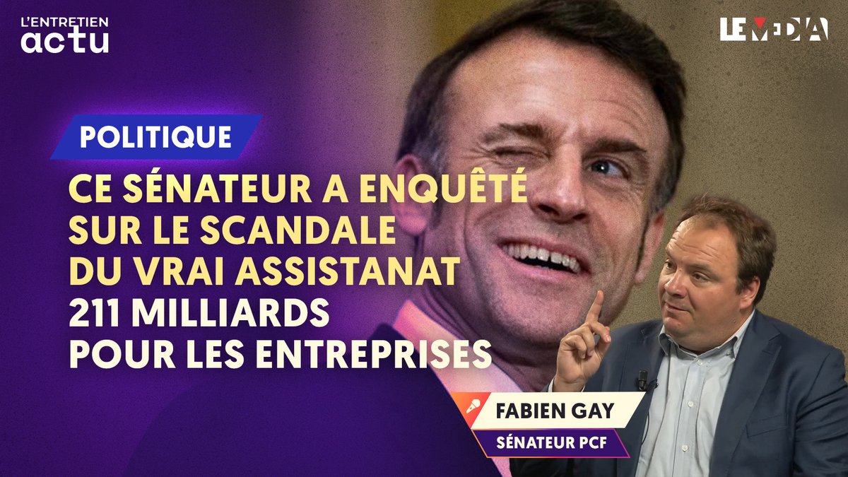 LeMediaTV's tweet image. CE SÉNATEUR A ENQUÊTÉ SUR LE SCANDALE DU VRAI ASSISTANAT : 211 MILLIARDS POUR LES ENTREPRISES
Le sénateur @fabien_gay est l'invité d'Amira Bendjaballah Jean-Pierre, dans ce nouvel Entretien d'Actu.
➡️lemediatv.fr/emissions/2025…