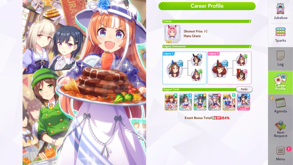 Haru #1! I finally completed my 1st(True)Career Run with Haru Urura!