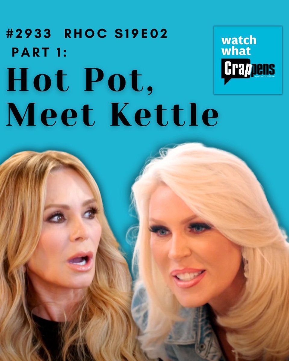 WhatCrappens's tweet image. New epi! Gretchen returns to #RHOC to remind Tamra that she’s a monster and Katie tries to make things better at a Hot Pot event where she’s basically cooked.
This is a two-part recap. Listen wherever you get your Podcasts or watch as a Crappens On Demand Video! #BravoTV