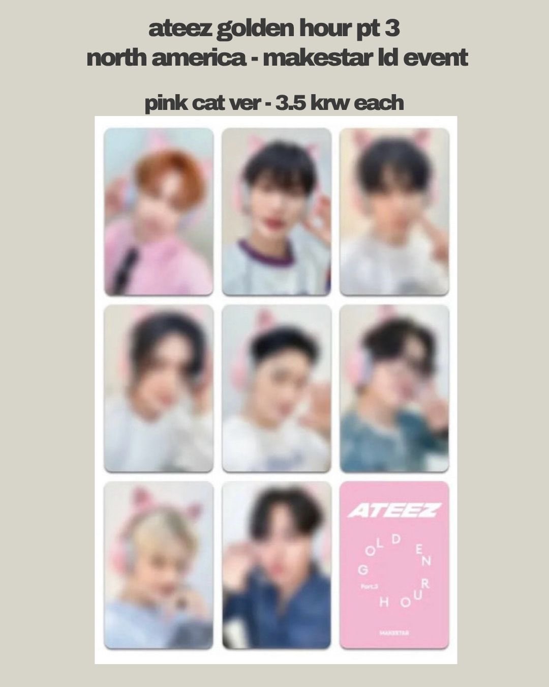 ATEEZ America MAKESTAR PINK CAT MINGI