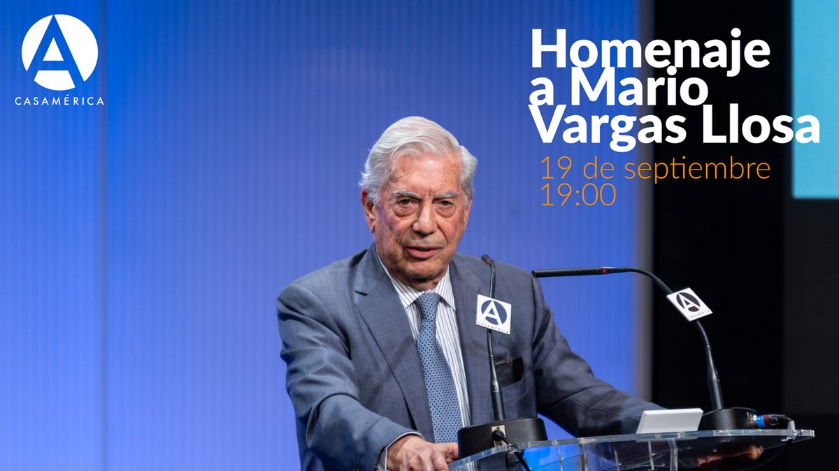 Casa de América (@casamerica) on Twitter photo ‼️ Reserva la fecha: homenaje al gran escritor Mario Vargas Llosa, fallecido en 2025, en colaboración con <a href="/HEscritores/">Festival Hispanoamericano de Escritores</a>.
👥 Con León de la Torre, J.J. Armas Marcelo, Alonso Cueto, Rubén Gallo, Carmen Iglesias, Leonardo Padura y <a href="/pilarreyesf/">Pilar Reyes</a>.
📅19/9.
⌚19h.
casamerica.es/literatura/hom… ‼️ Reserva la fecha: homenaje al gran escritor Mario Vargas Llosa, fallecido en 2025, en colaboración con <a href="/HEscritores/">Festival Hispanoamericano de Escritores</a>.
👥 Con León de la Torre, J.J. Armas Marcelo, Alonso Cueto, Rubén Gallo, Carmen Iglesias, Leonardo Padura y <a href="/pilarreyesf/">Pilar Reyes</a>.
📅19/9.
⌚19h.
casamerica.es/literatura/hom…