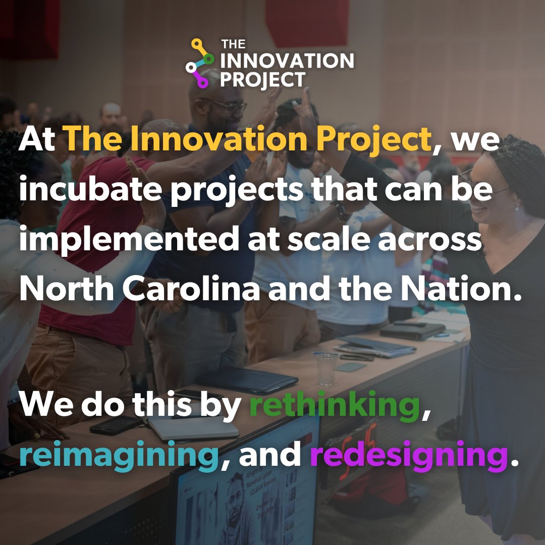 At The Innovation Project, we incubate projects that can be implemented at scale across North Carolina and the nation.

Listen as some of our members discuss TIP and what it means to them. youtube.com/watch?v=4vryvA…