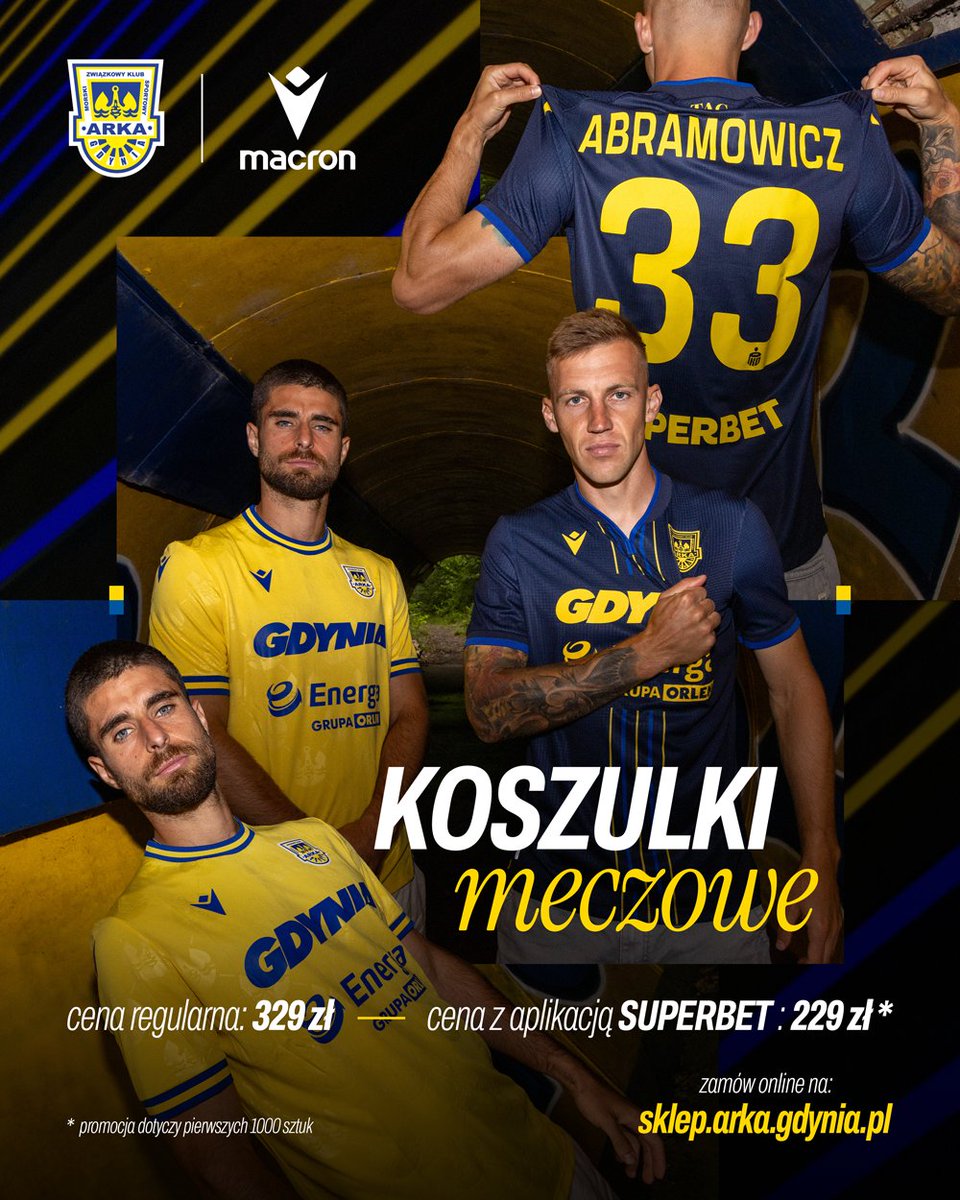 ArkaGdyniaSA's tweet photo. Od teraz meczówka może być twoja! 🫵

Z aplikacją @SuperbetPL 100 zł taniej!
𝑾𝒊𝒆̨𝒄𝒆𝒋: https://t.co/bWgYXzagis

🔘 zamów online: https://t.co/32XRWaCVtd
🔘 kup stacjonarnie: od soboty 19 lipca, od 10:00 https://t.co/tejn4Y2C9O